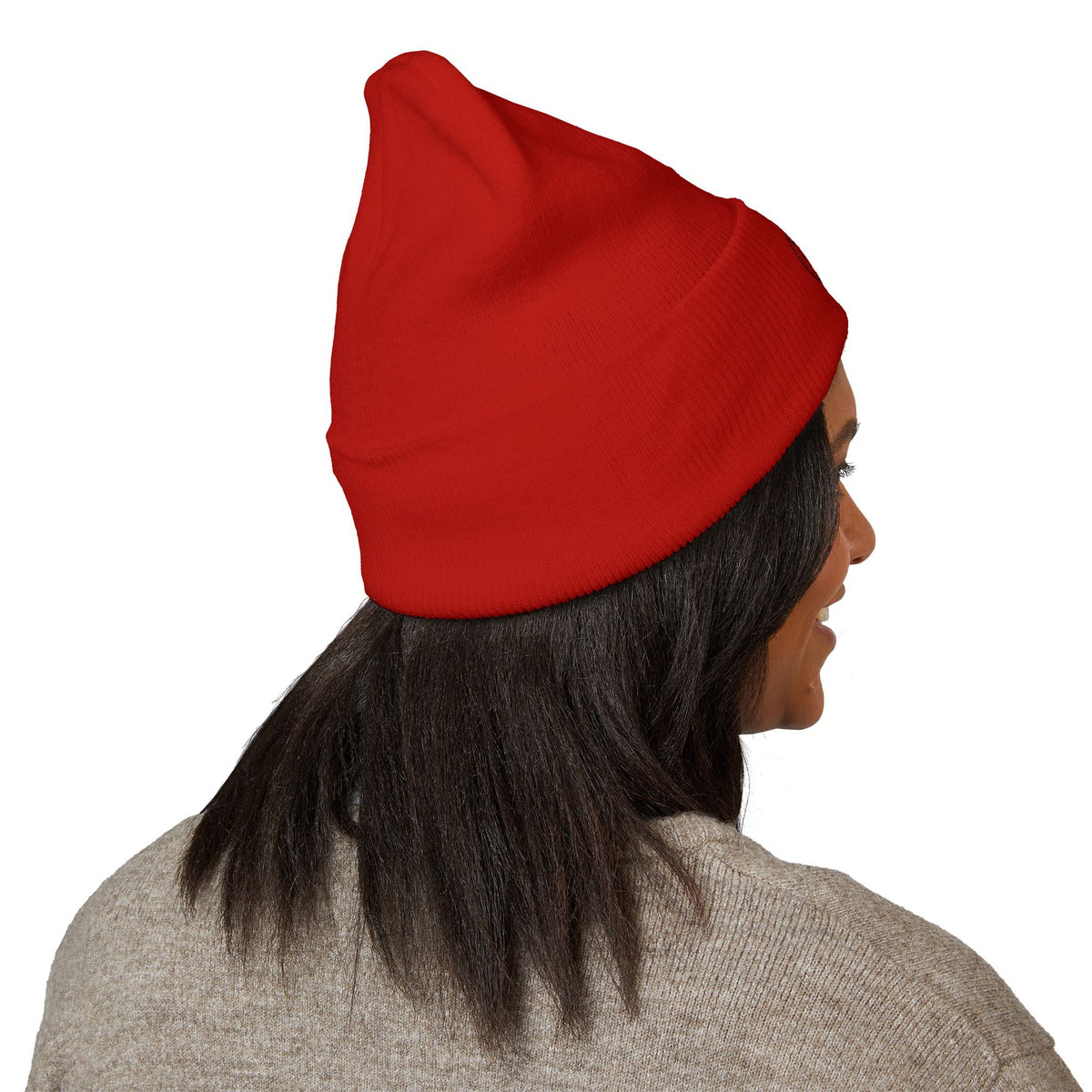 Embroidered Cuffed Beanie "Fix Your Habits" – Warm Knit Winter Hat