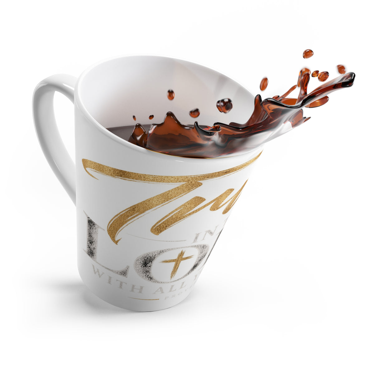 Faith Latte Mug — "Trust in the Lord" Inspirational Coffee Cup