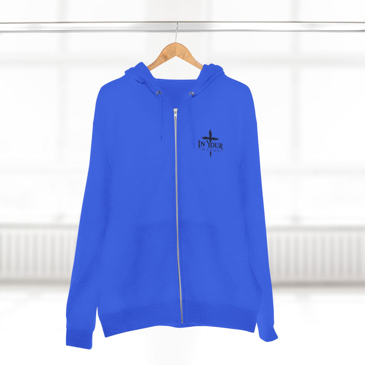 Jesus Is King Zip Hoodie — Christian Faith Pullover with Cross & Mountain Design