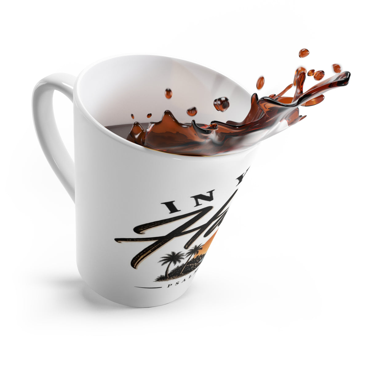 Latte Mug - "In Your Hands" Psalm 37:5 Sunset Faith Coffee Mug