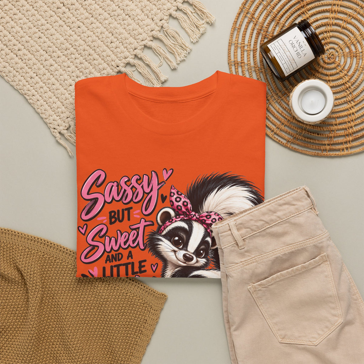 Skunk Tee - "Sassy But Sweet and a Little Stinky" Cute Floral Graphic Shirt