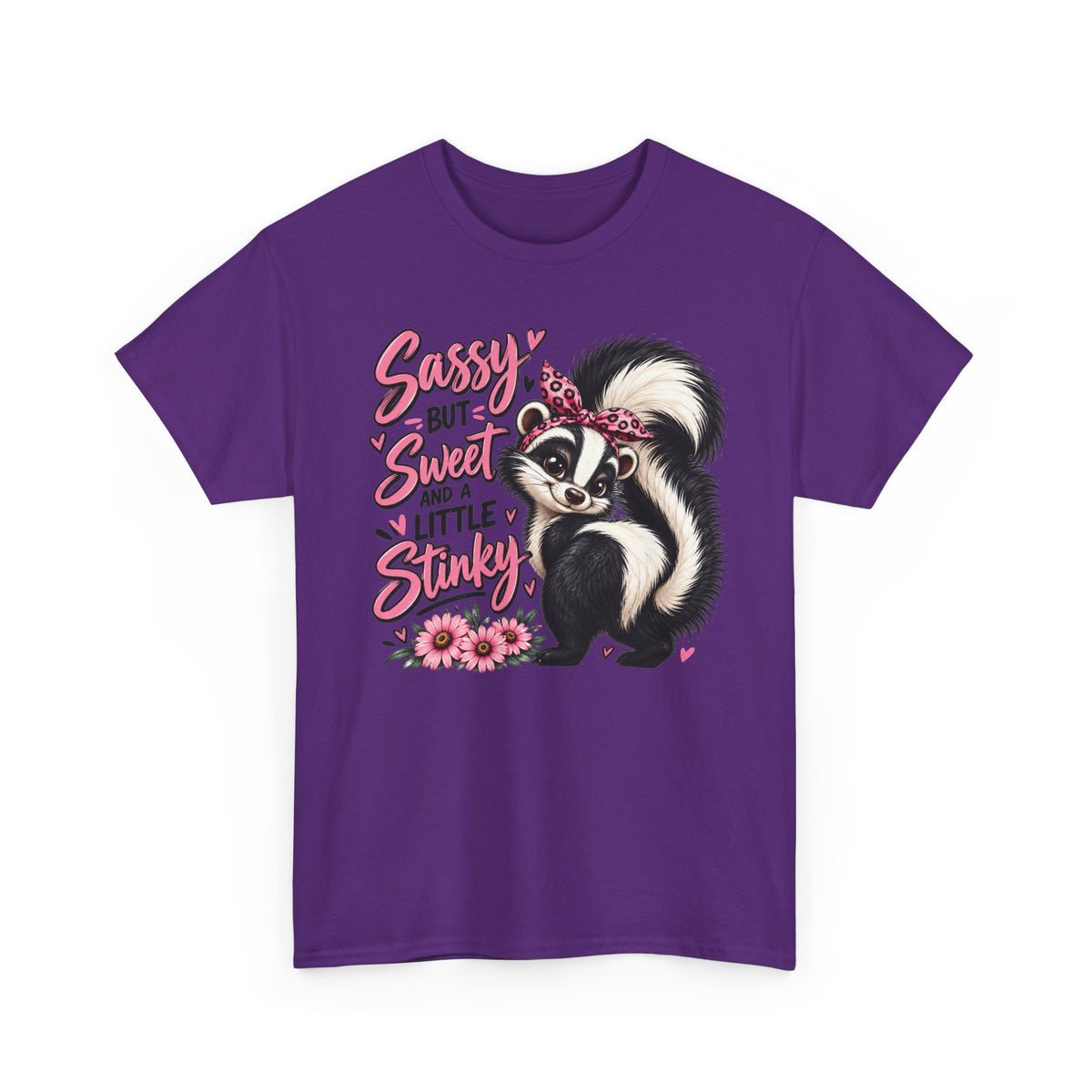 Skunk Tee - "Sassy But Sweet and a Little Stinky" Cute Floral Graphic Shirt