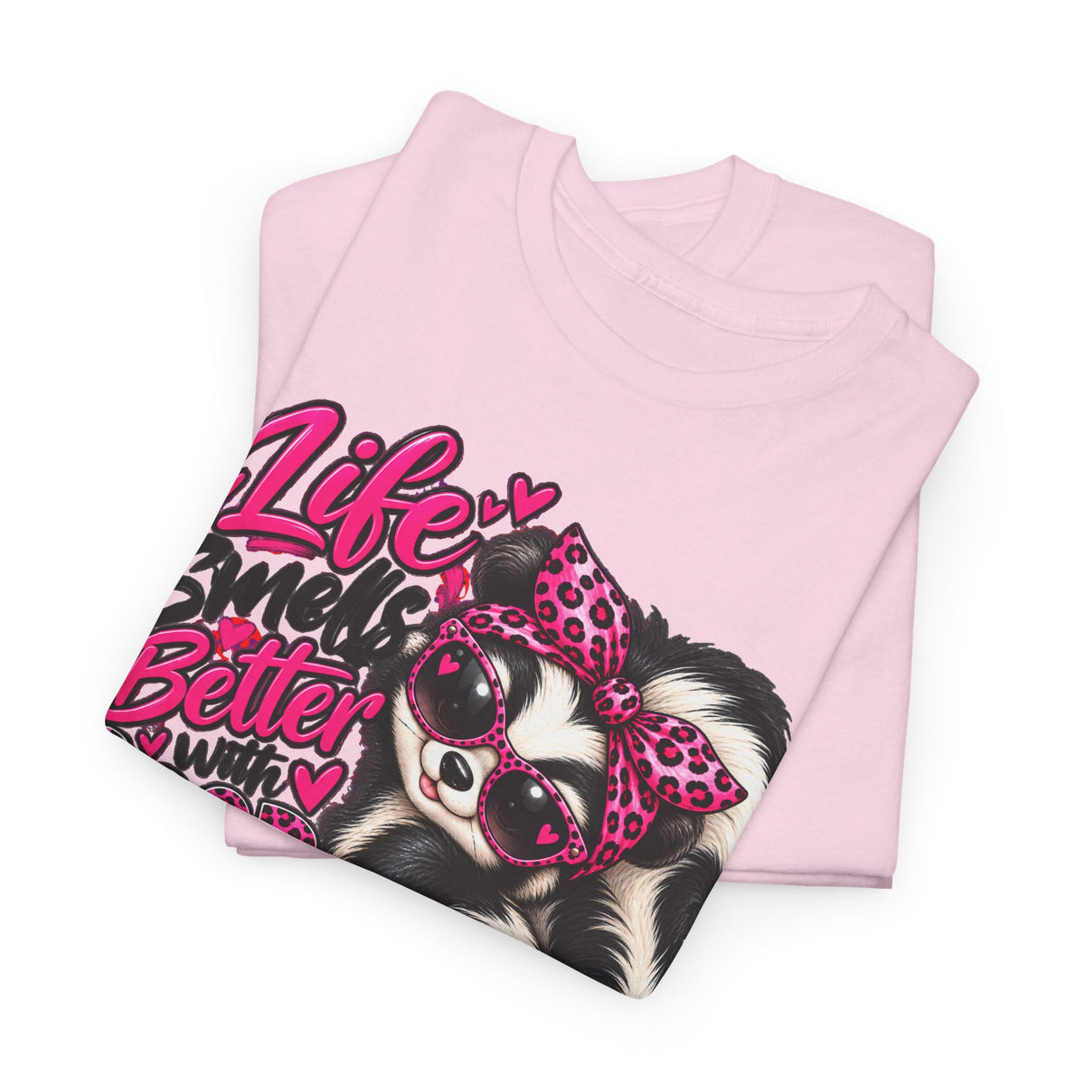 Life Smiles Better with Good Friends Skunk Graphic T-Shirt