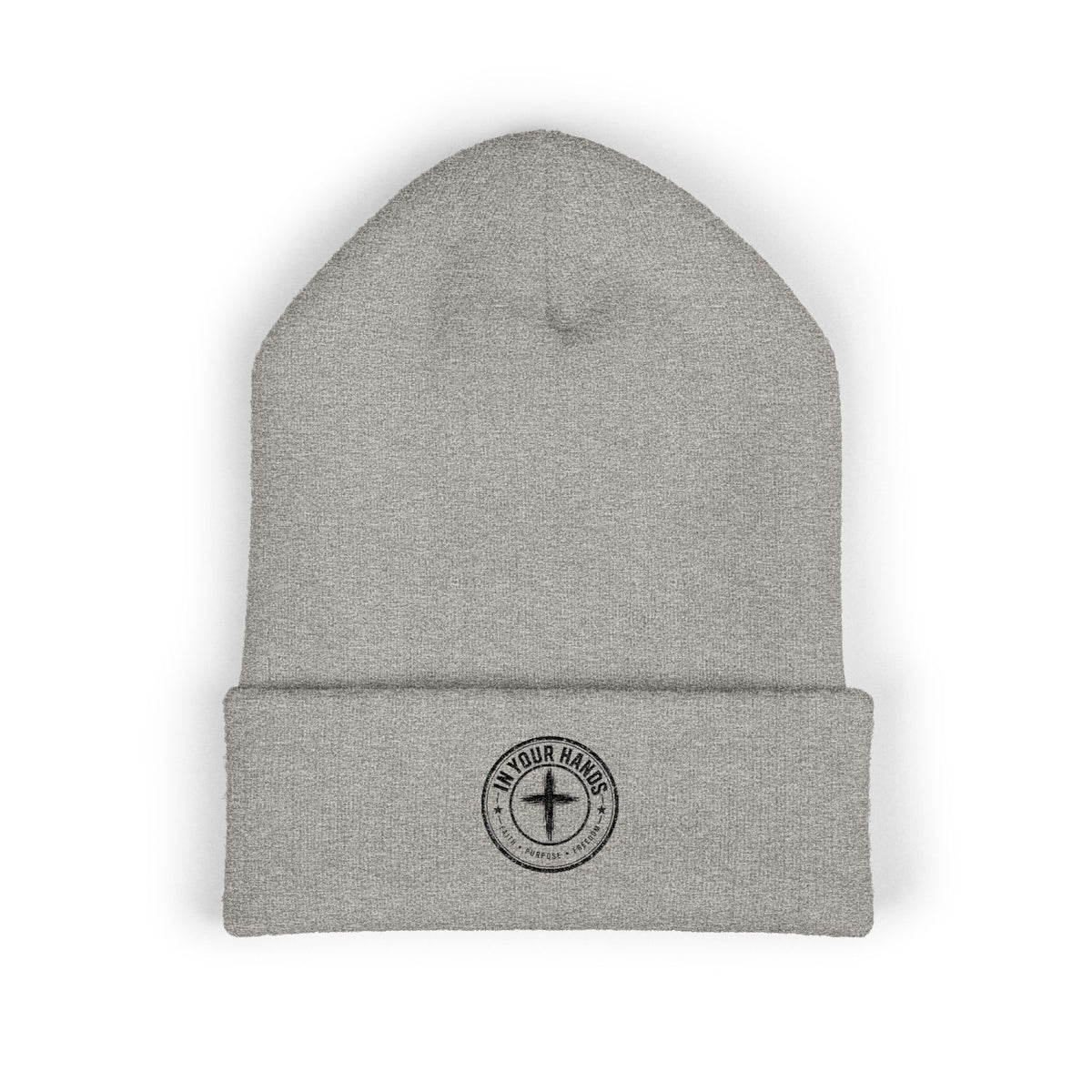 Embroidered Cuffed Beanie "Fix Your Habits" – Warm Knit Winter Hat