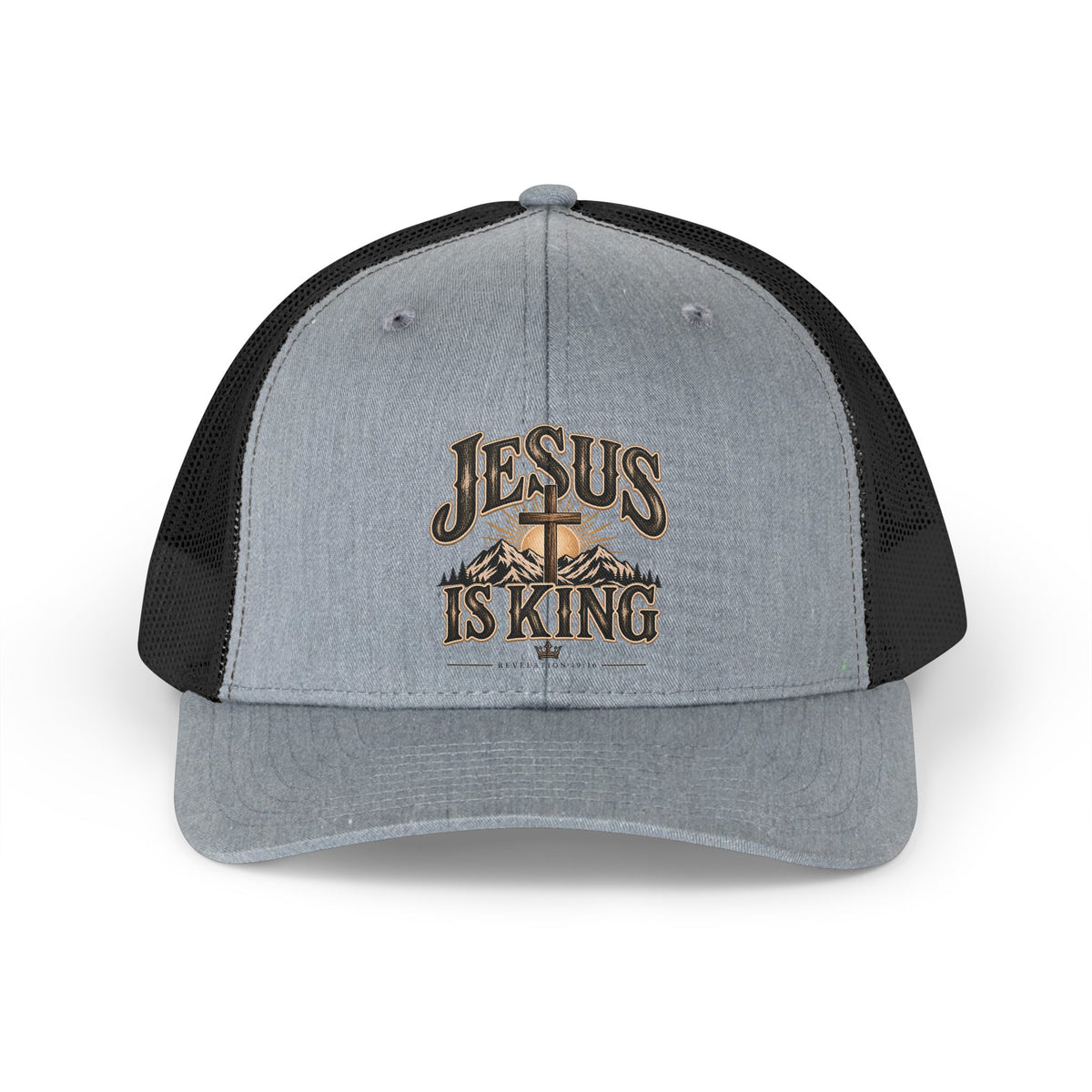 Jesus Is King Retro Trucker Hat — Vintage Christian Baseball Cap