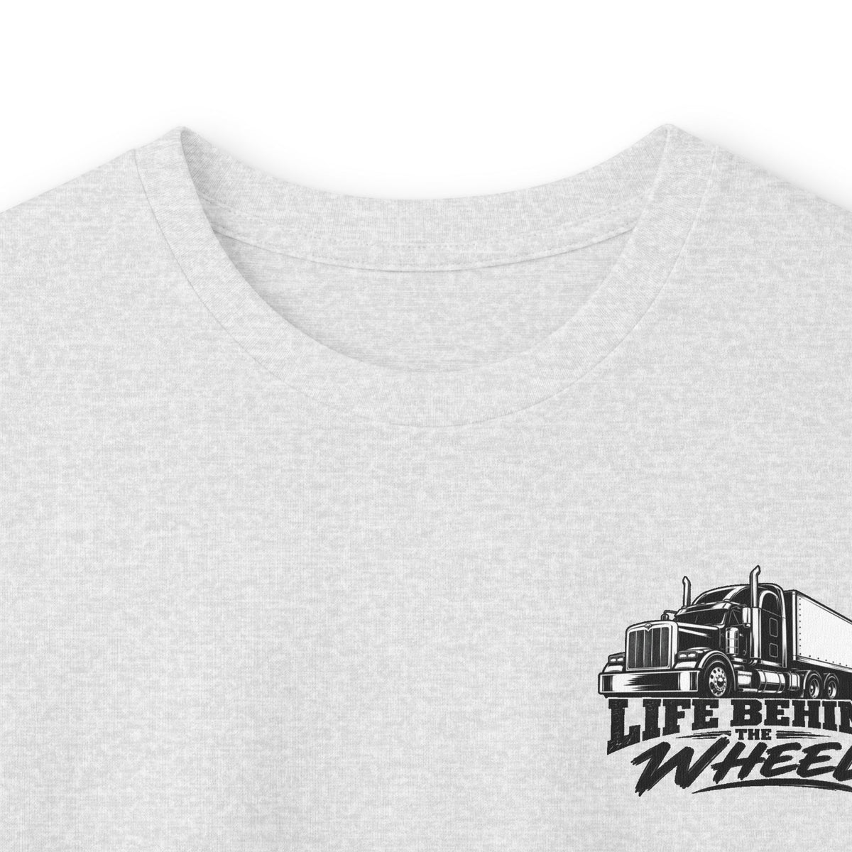 Long Sleeve Tee — "Life Behind the Wheel" Trucker Graphic