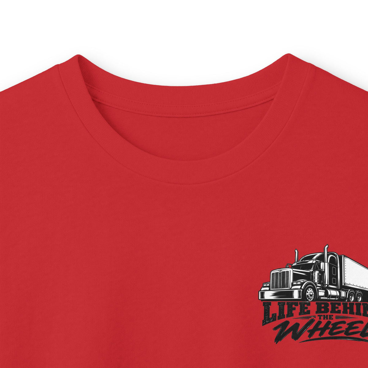 Long Sleeve Tee — "Life Behind the Wheel" Trucker Graphic