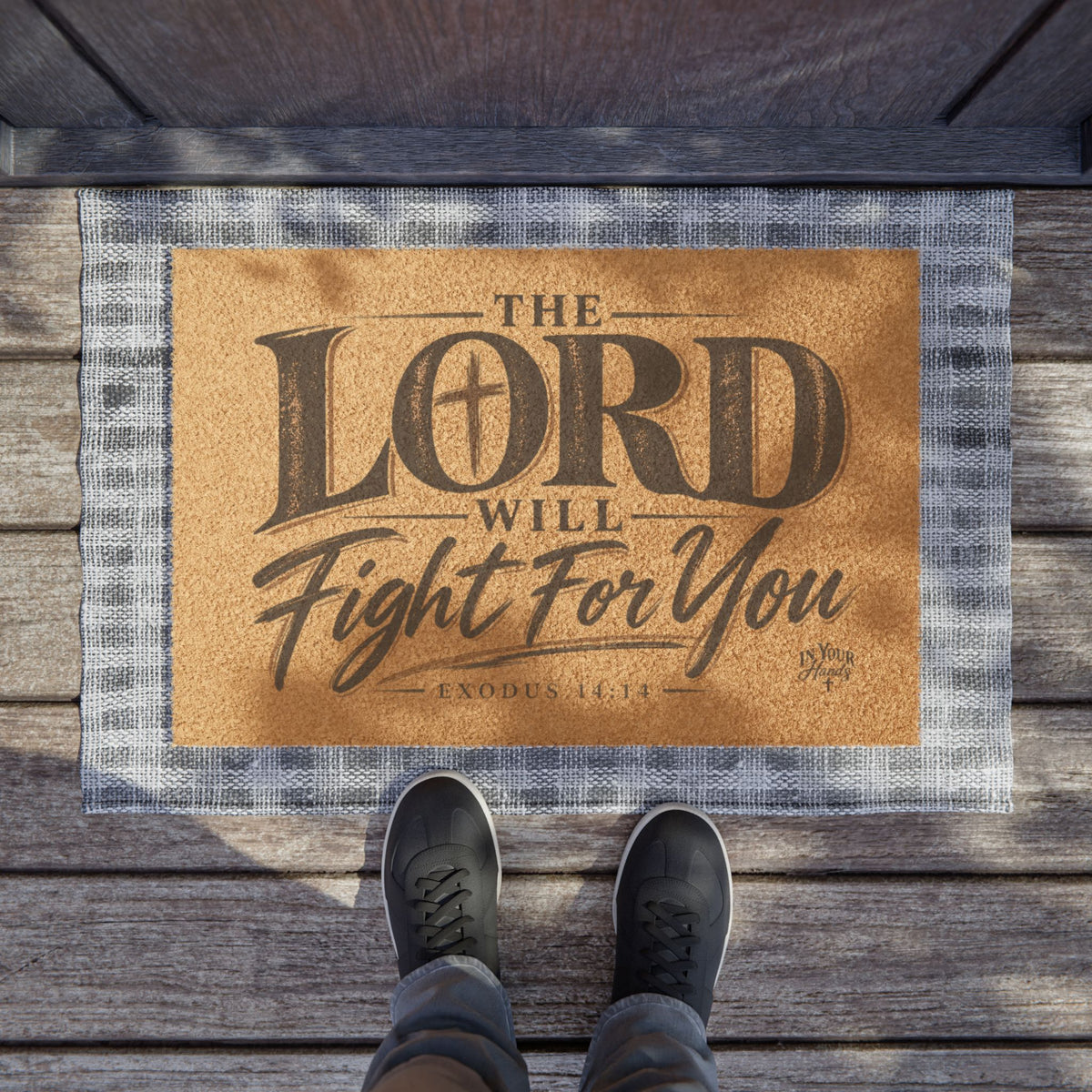 Doormat — "The Lord Will Fight For You" Inspirational Christian Welcome Mat