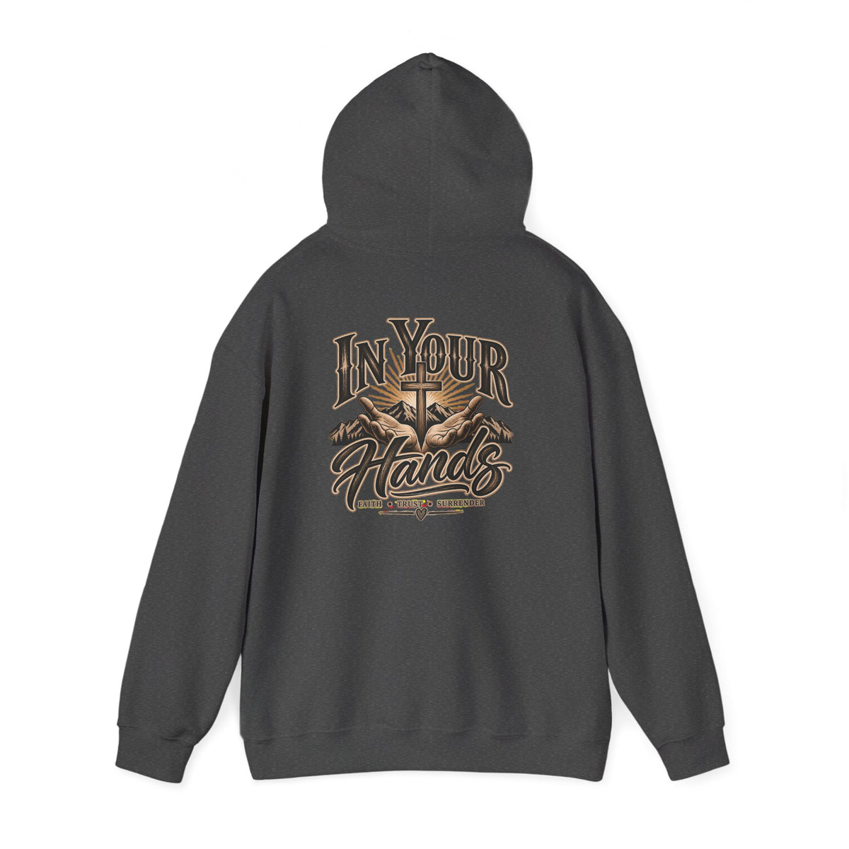 In Your Hands Hoodie — Christian Cross & Open Bible Faith Sweatshirt