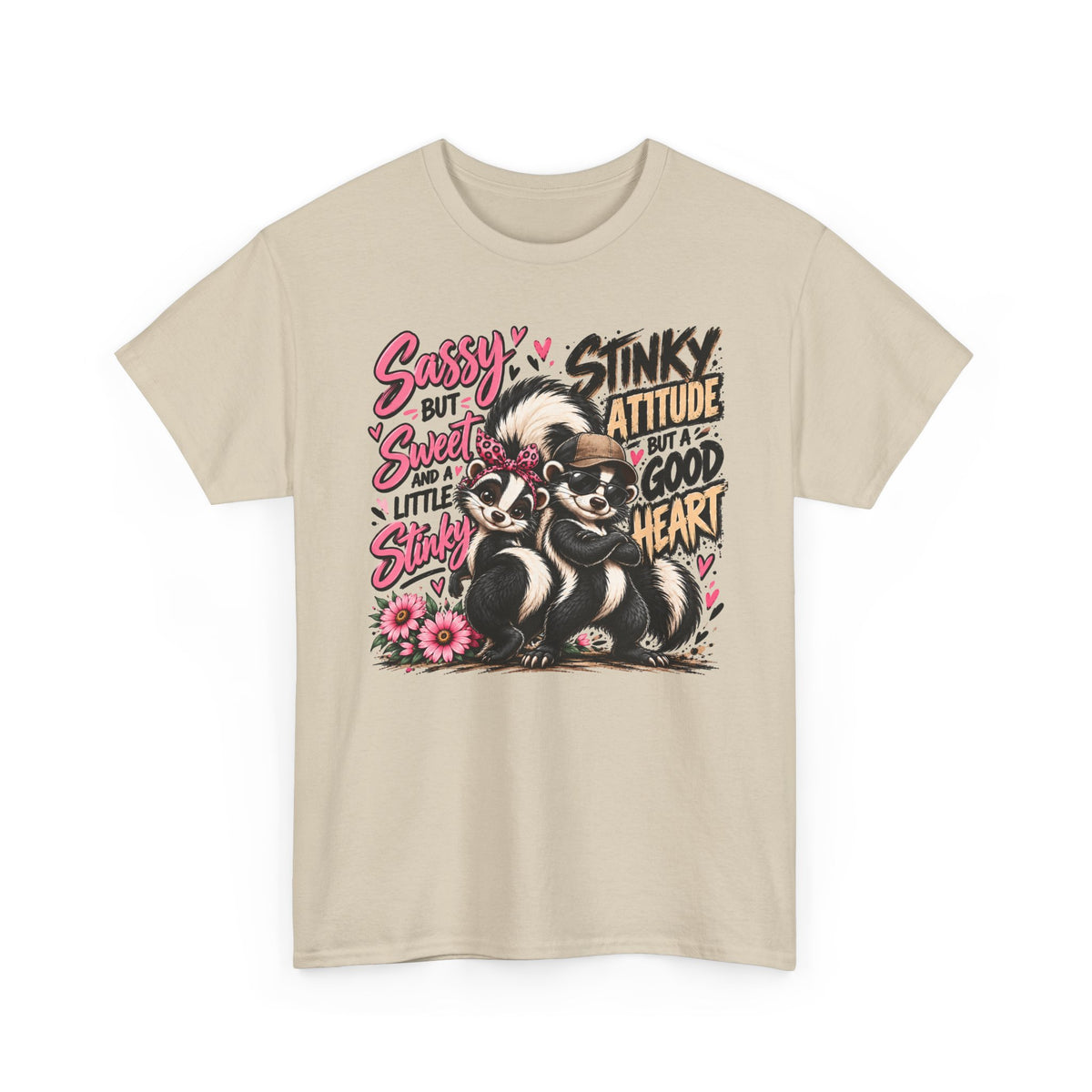 Skunk Graphic Tee — "Sassy but Sweet, Little Stinker" Cute Skunk Shirt