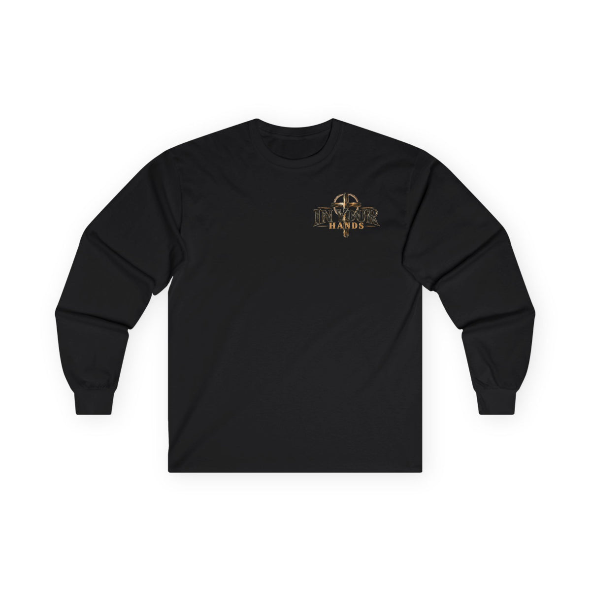 Be Still Long Sleeve Tee — Christian Faith Psalm 46:10 Desert Cross Design