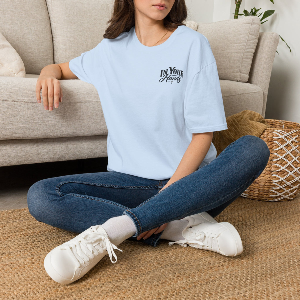 In Your Hands Tee — Minimal Chest Logo Graphic T-Shirt