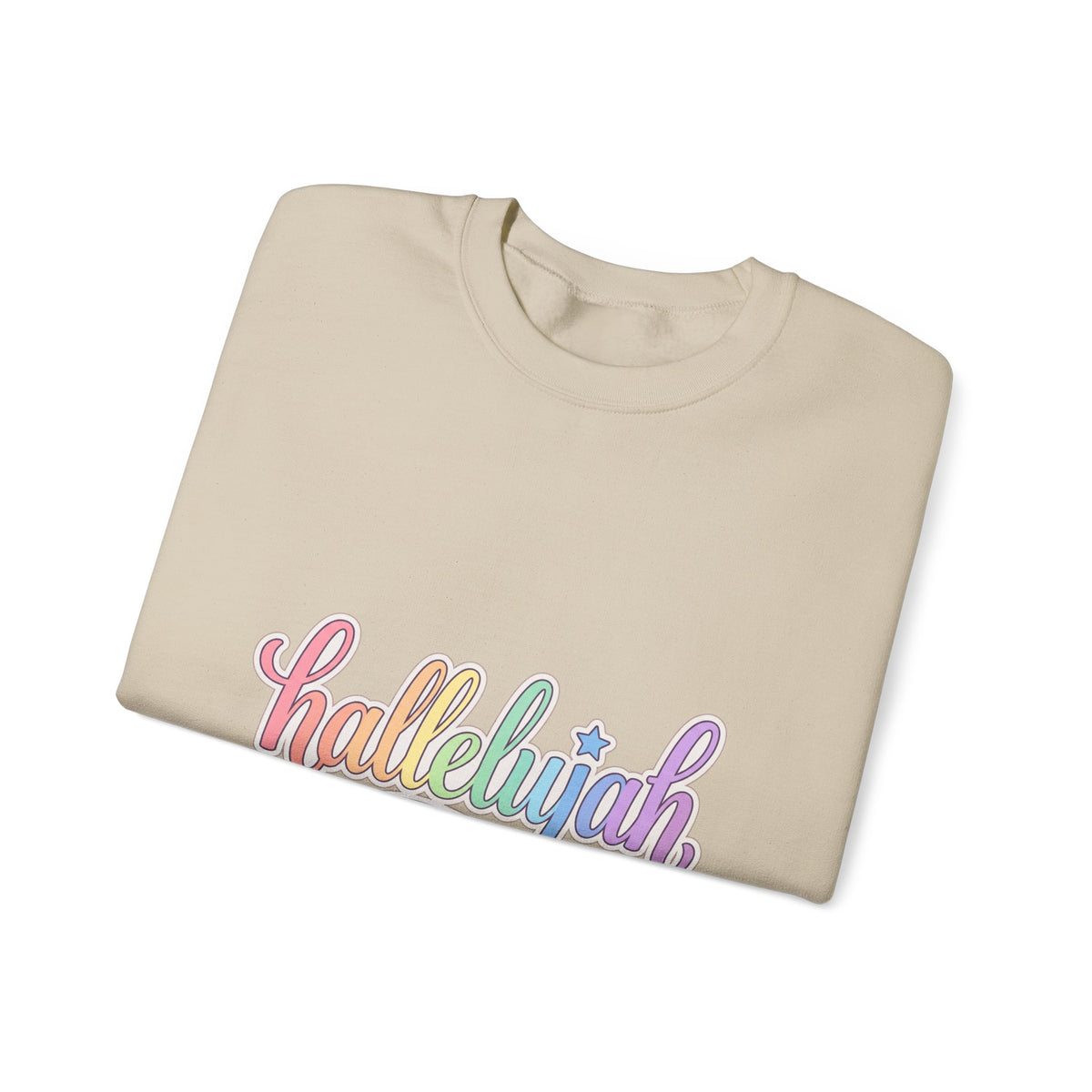 Hallelujah Script Rainbow Crewneck Sweatshirt | Everything Hallelujah