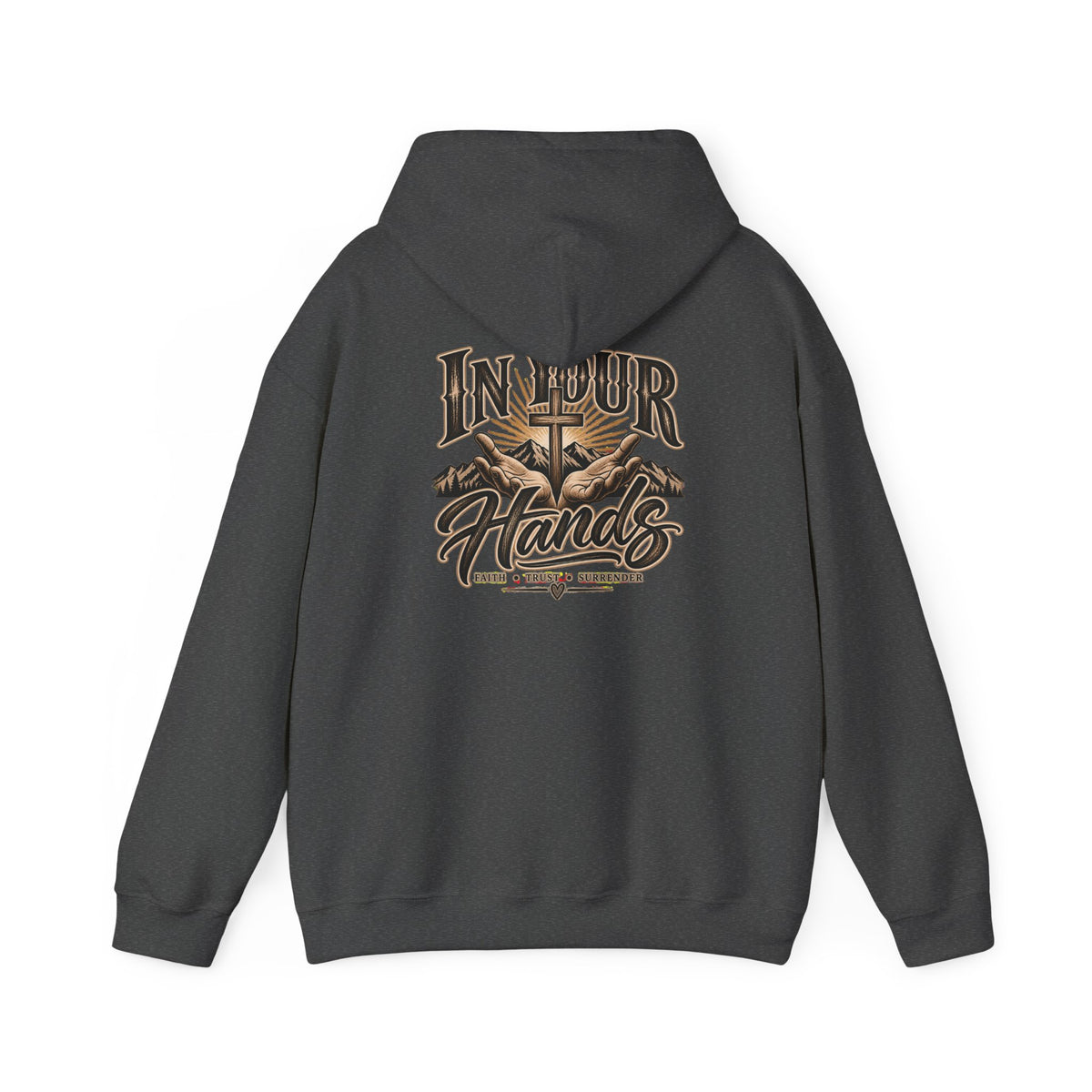 In Your Hands Hoodie — Christian Cross & Open Bible Faith Sweatshirt