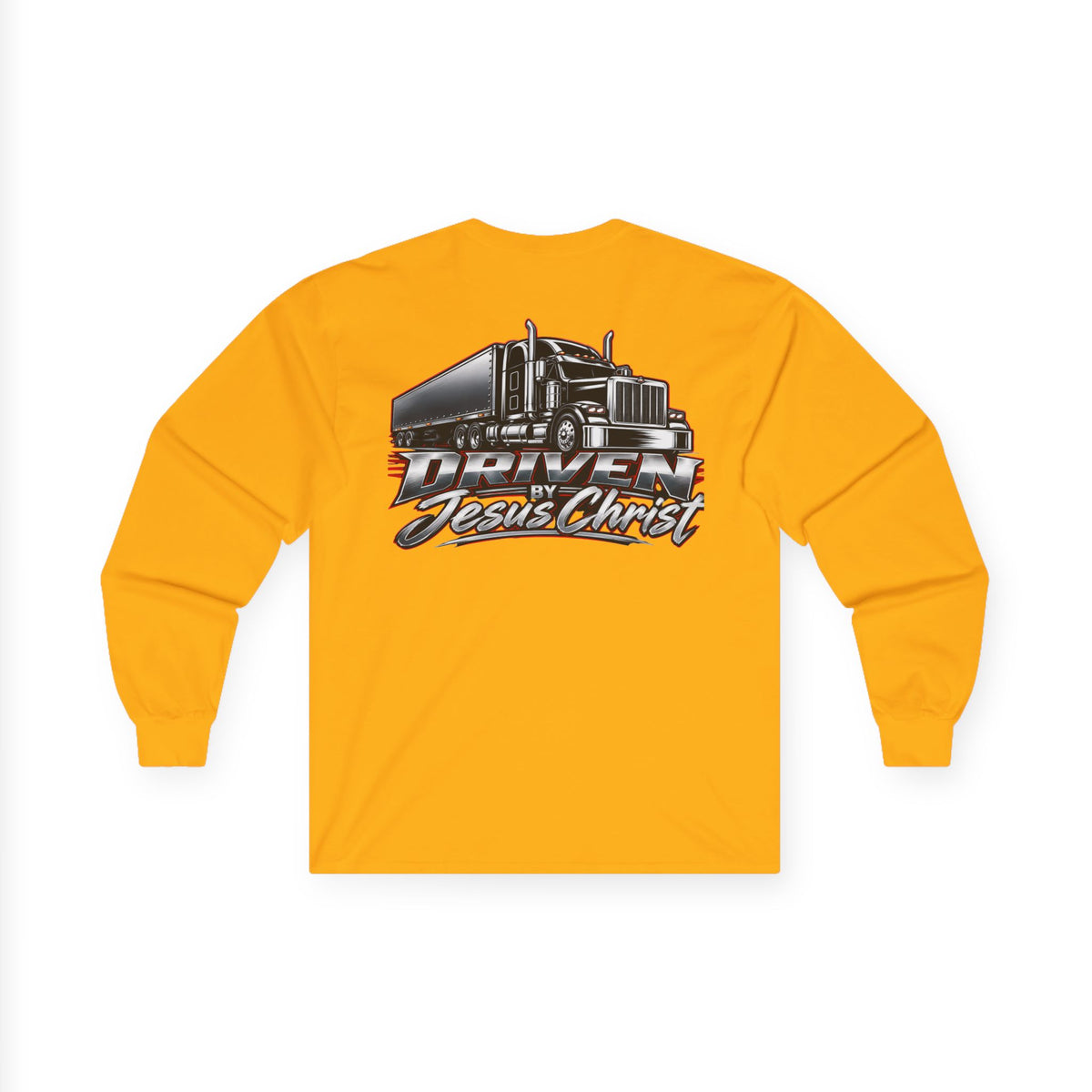 Long Sleeve Tee - Driven by Jesus Christ Trucker Graphic