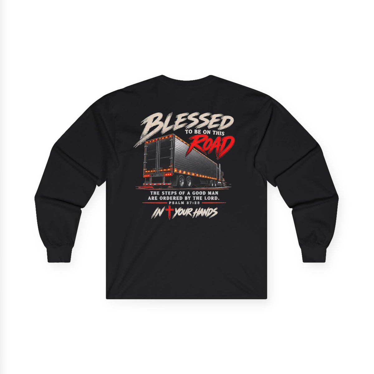 Blessed Road Long Sleeve Tee — Christian Trucker Graphic Shirt