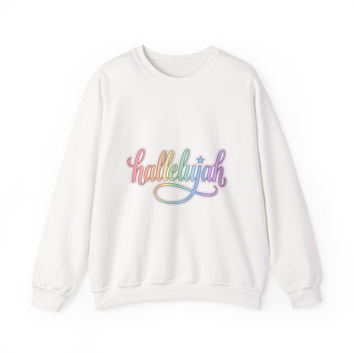 Hallelujah Script Rainbow Crewneck Sweatshirt | Everything Hallelujah