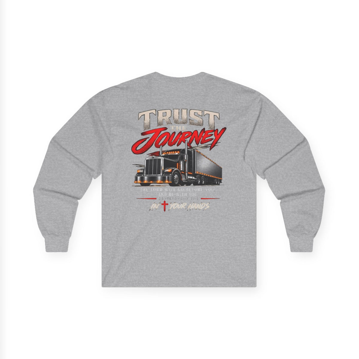 Trust the Journey Long Sleeve Tee — Christian Trucker Graphic Shirt