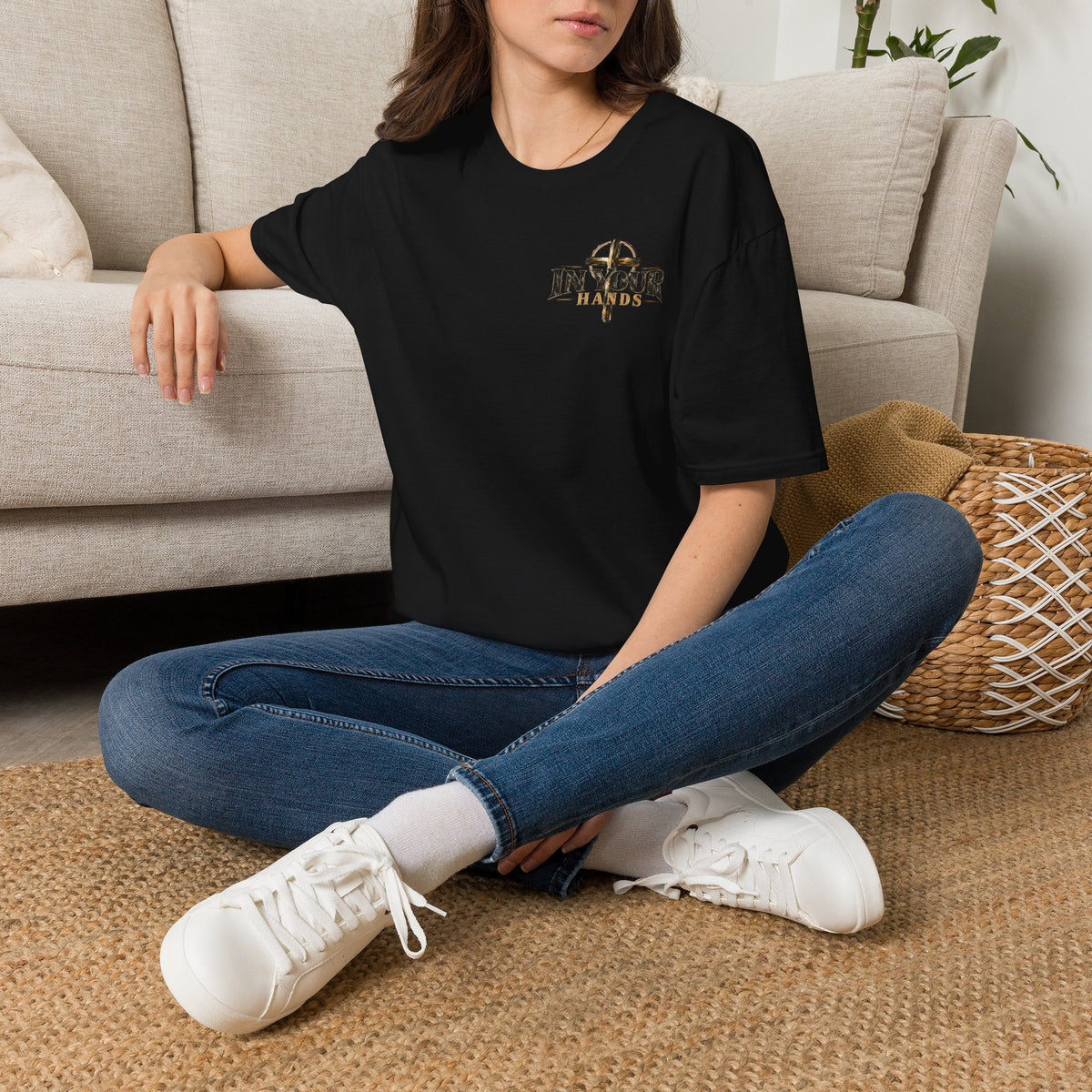 In Your Hands Cross Logo T-Shirt — Christian Faith Graphic Tee