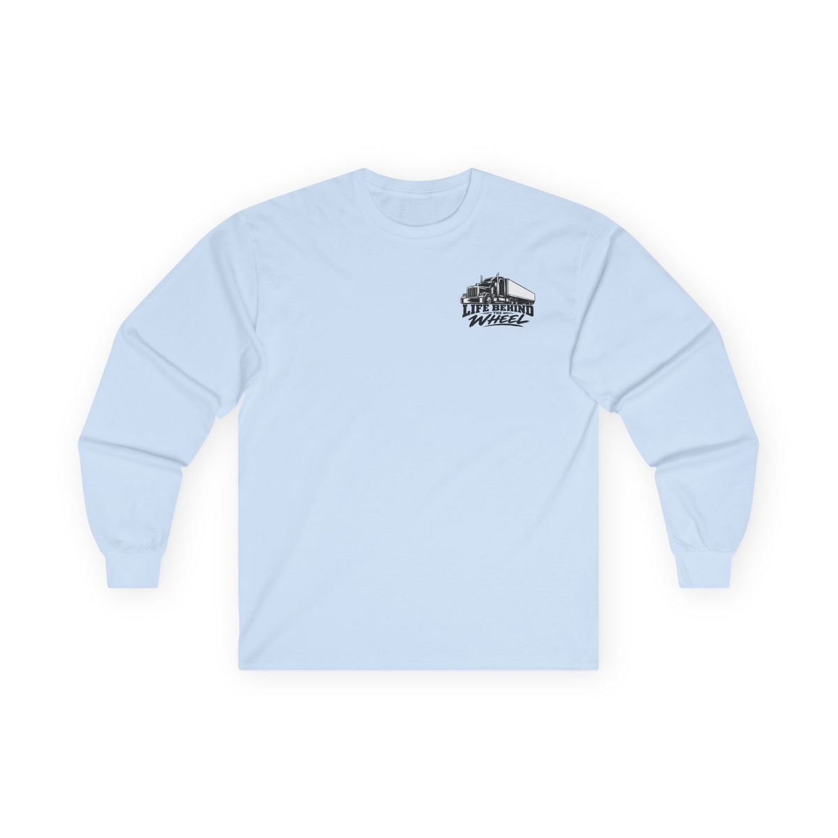 Long Sleeve Tee — "Life Behind the Wheel" Trucker Graphic