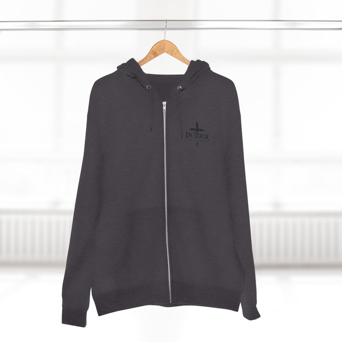 Jesus Is King Zip Hoodie — Christian Faith Pullover with Cross & Mountain Design