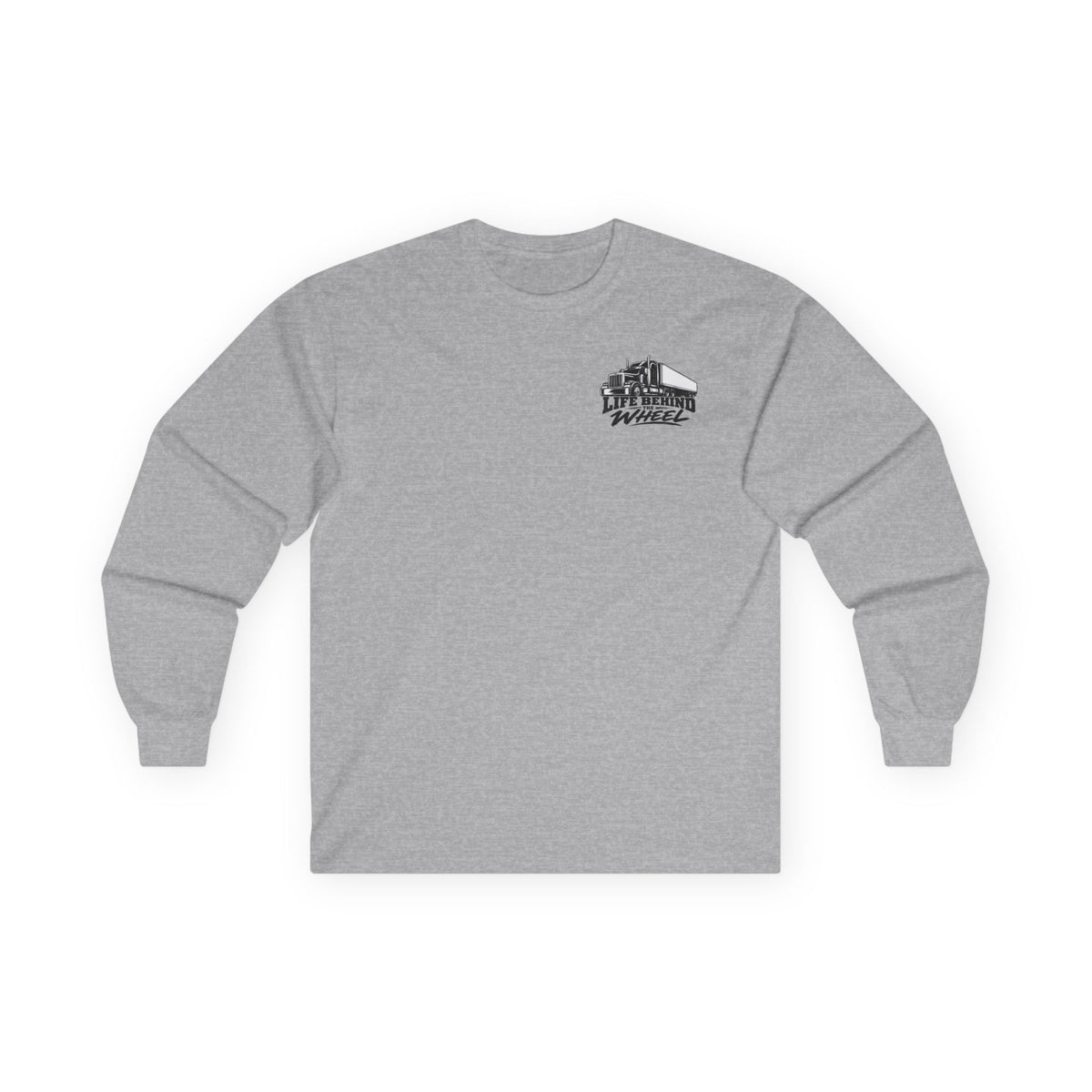 Long Sleeve Tee — "Life Behind the Wheel" Trucker Graphic