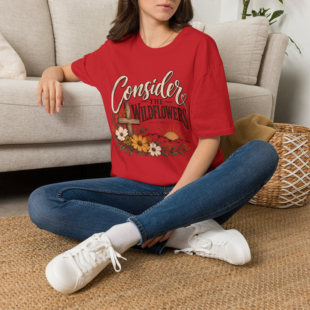 Consider the Wildflowers T-Shirt — Vintage Floral Faith Graphic Tee