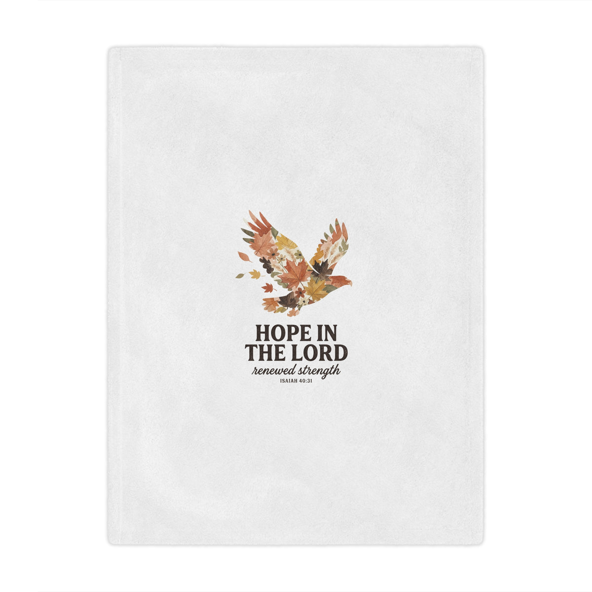 Hope in the Lord Minky Blanket — Christian Inspirational Throw with Autumn Dove Design (Isaiah 40:31)