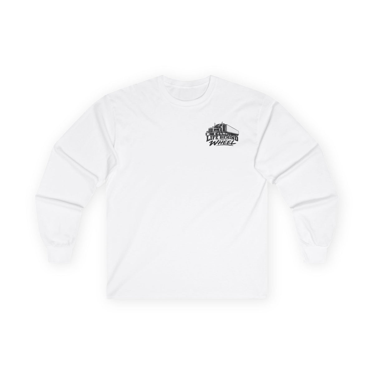 Long Sleeve Tee — "Life Behind the Wheel" Trucker Graphic