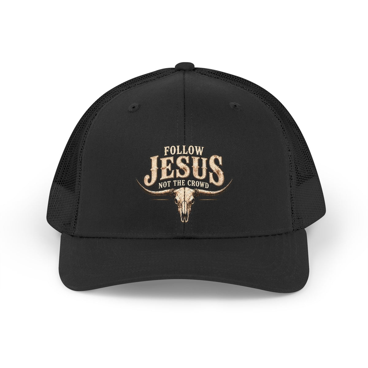 Trucker Hat – "Follow Jesus Not the Crowd" Retro Western Mesh Cap