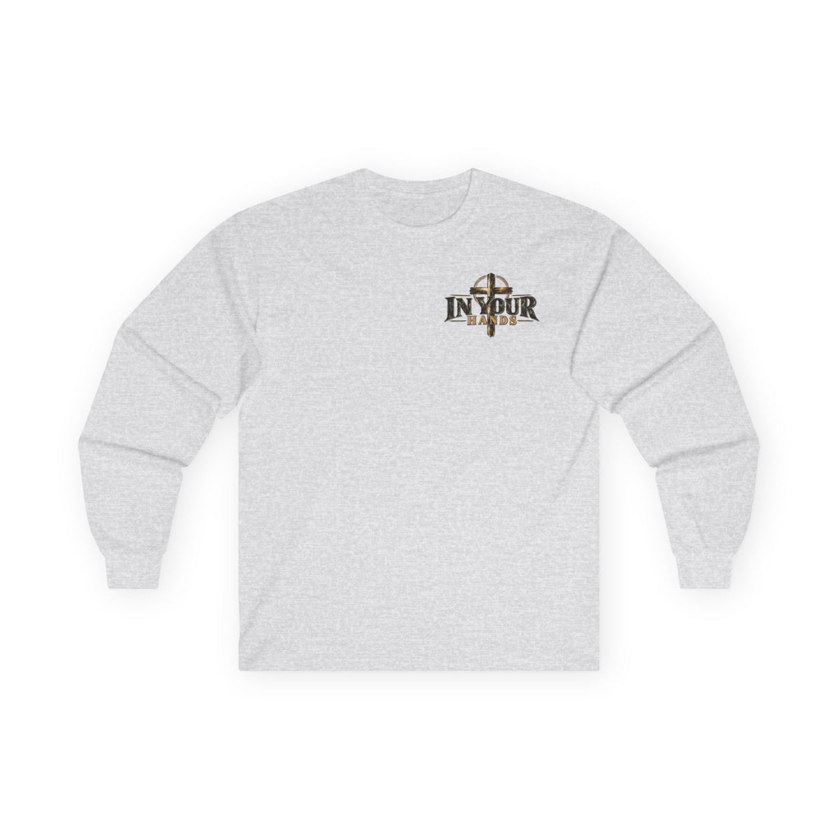 Be Still Long Sleeve Tee — Christian Faith Psalm 46:10 Desert Cross Design