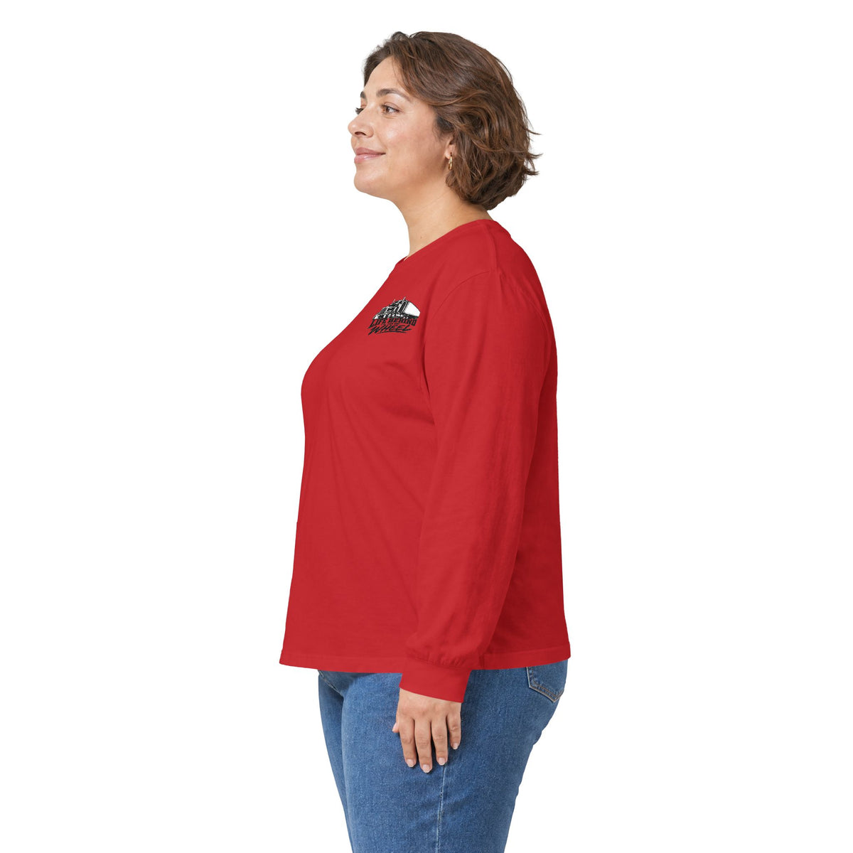 Long Sleeve Tee — "Life Behind the Wheel" Trucker Graphic