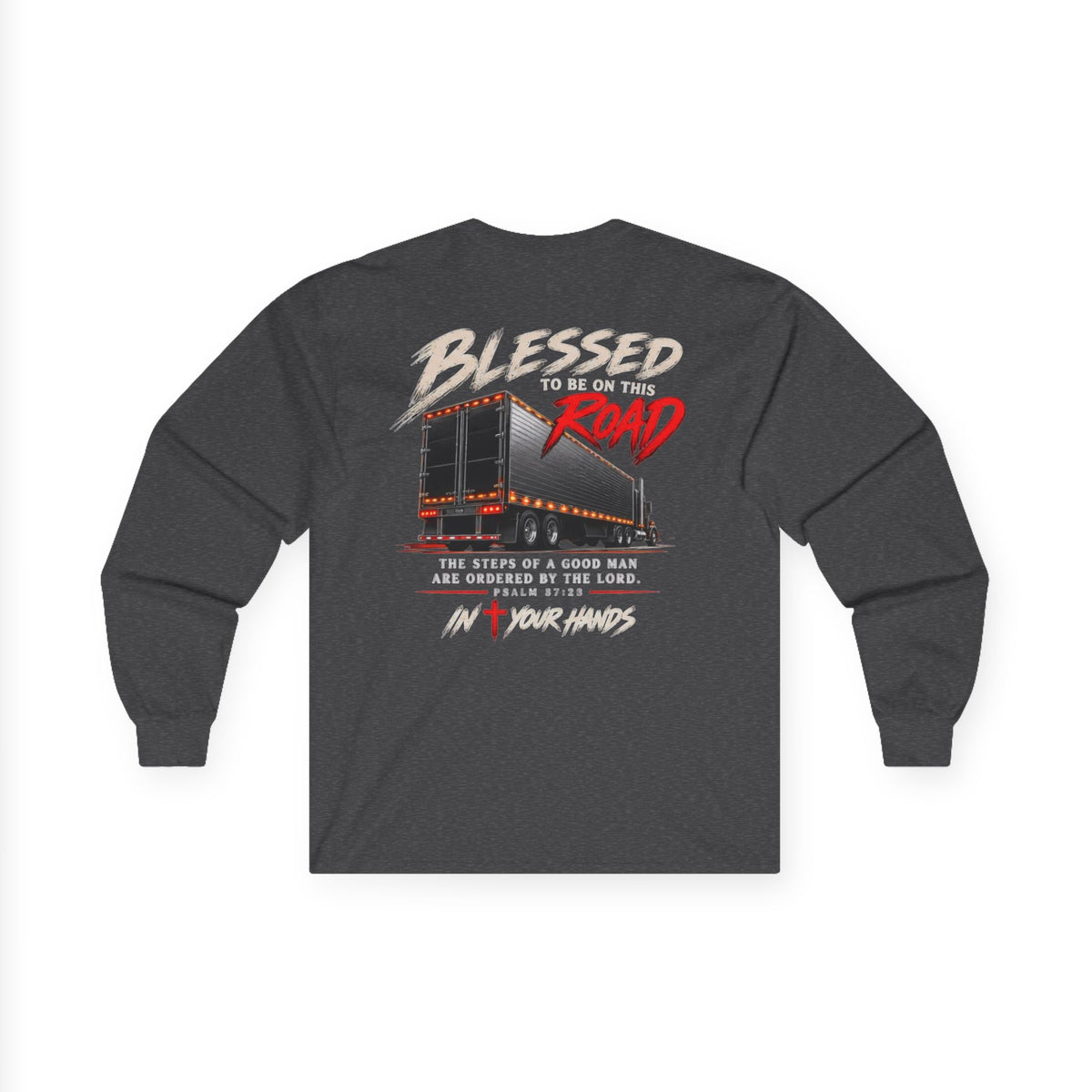 Blessed Road Long Sleeve Tee — Christian Trucker Graphic Shirt