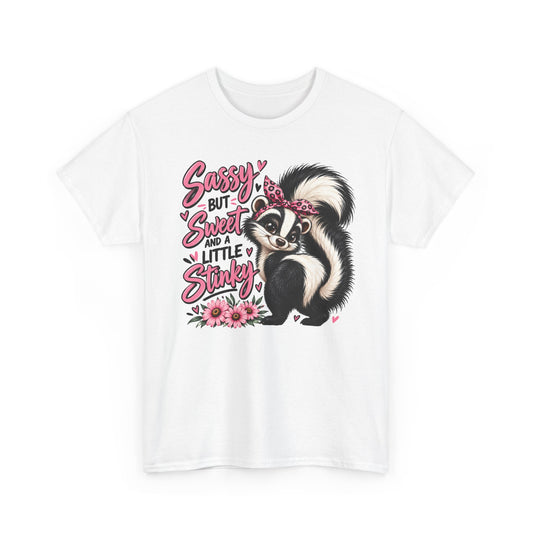 Skunk Tee - "Sassy But Sweet and a Little Stinky" Cute Floral Graphic Shirt