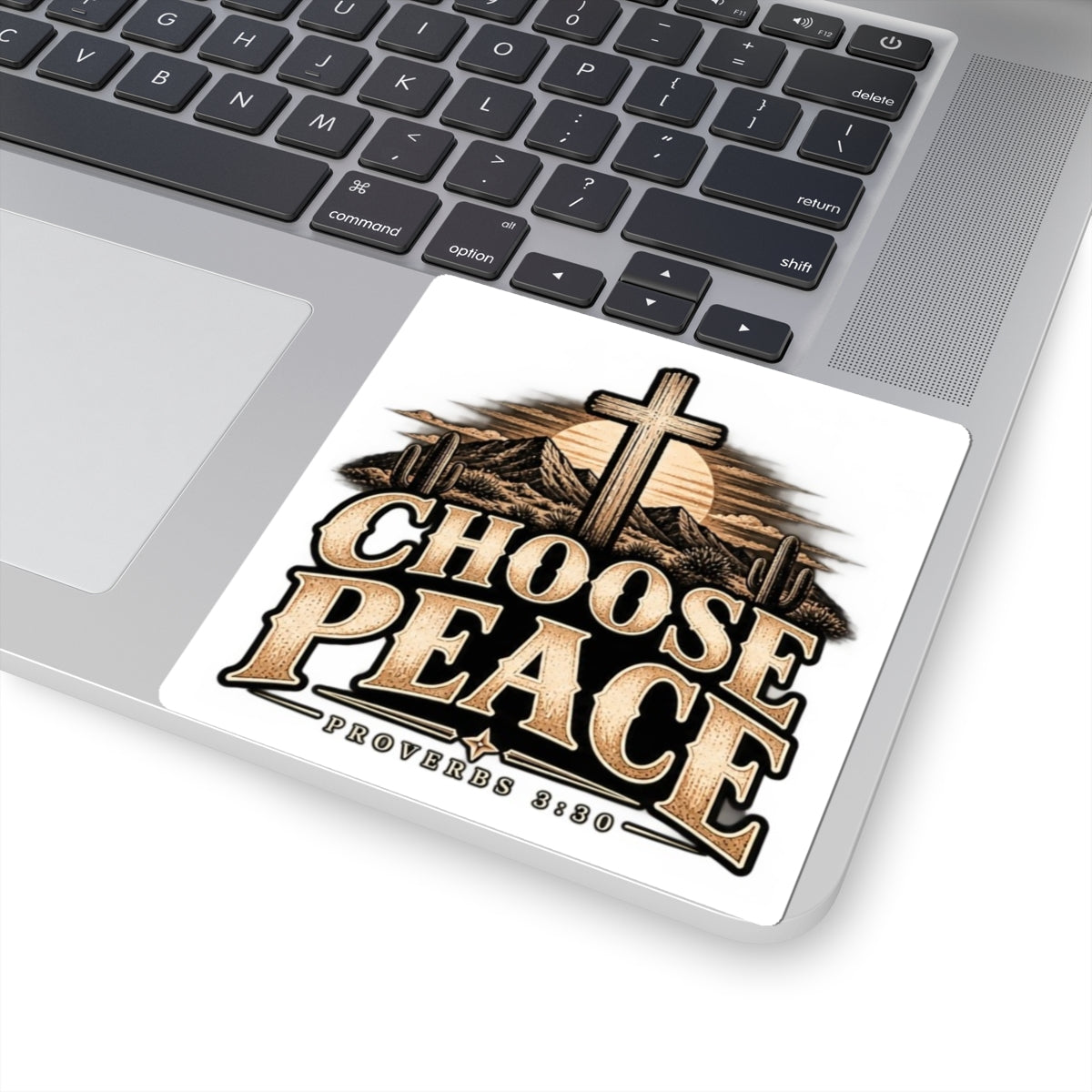 Choose Peace Sticker — Christian Cross Proverbs 3:30 Faith Vinyl Kiss-Cut