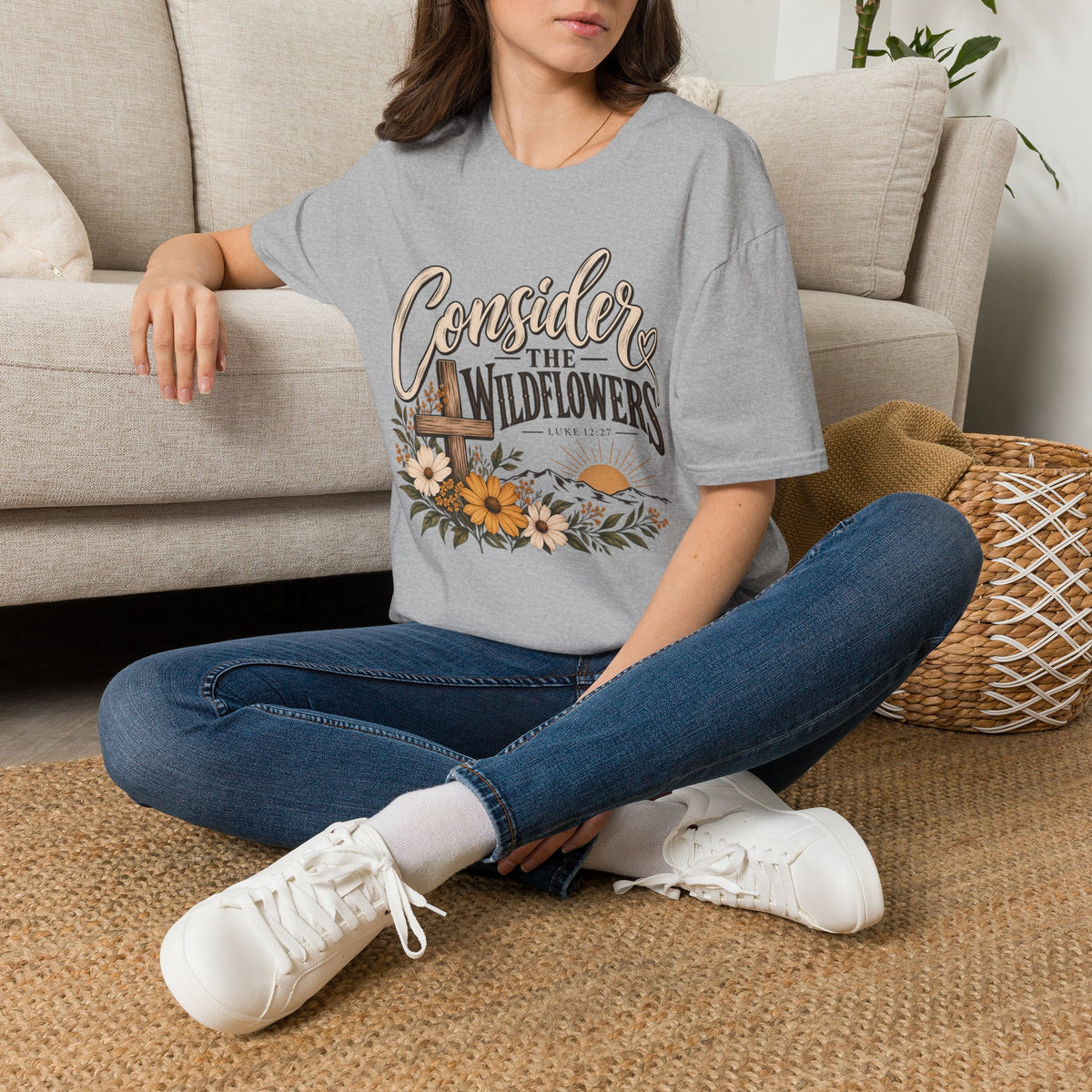 Consider the Wildflowers T-Shirt — Vintage Floral Faith Graphic Tee