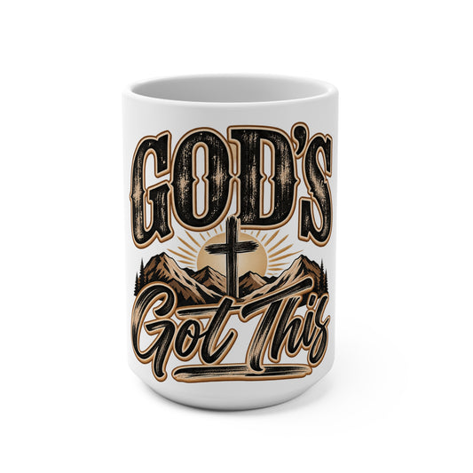 Inspirational 15oz Mug — "God's Got This" Christian Coffee Cup