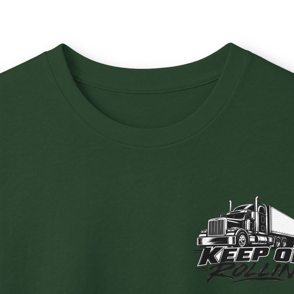 Truck Driver Long Sleeve Tee — “Keep On Rollin'” Graphic Shirt