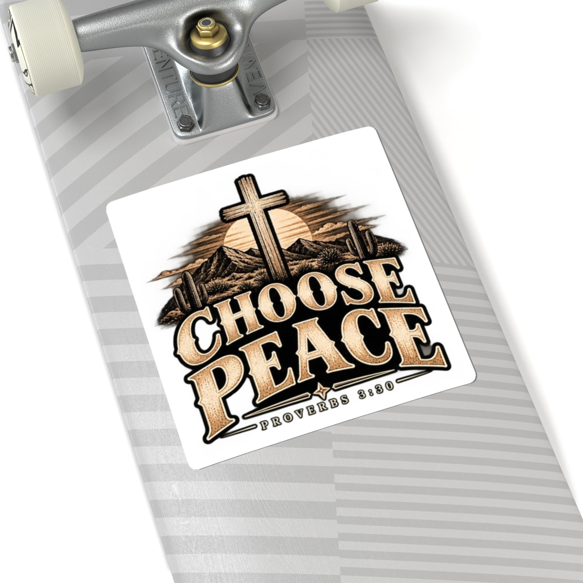 Choose Peace Sticker — Christian Cross Proverbs 3:30 Faith Vinyl Kiss-Cut