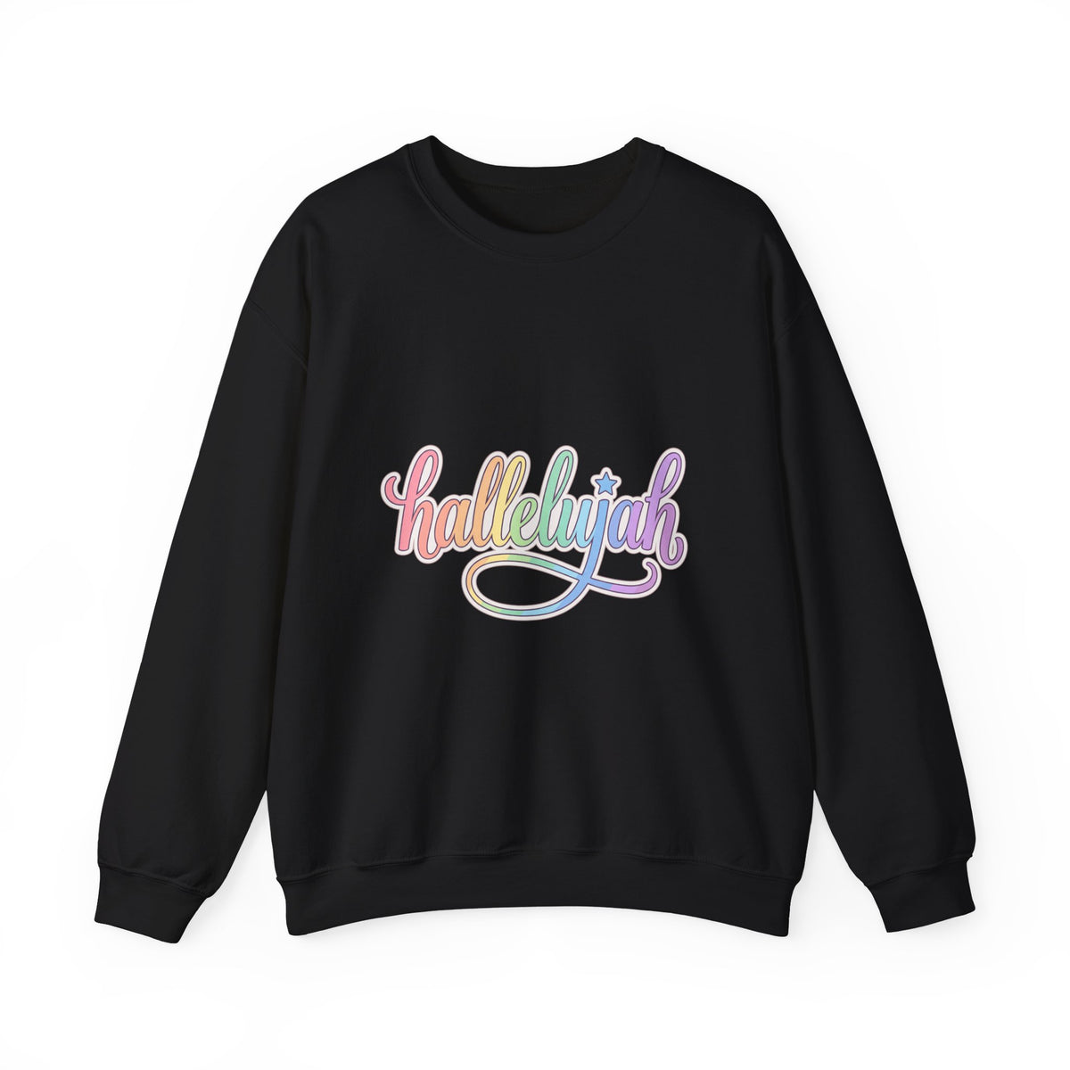 Hallelujah Script Rainbow Crewneck Sweatshirt | Everything Hallelujah
