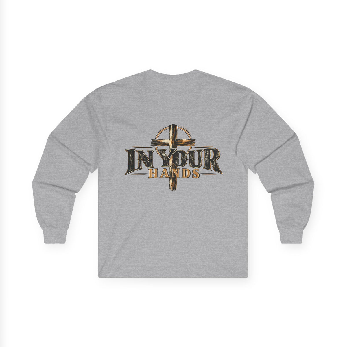 In Your Hands Long Sleeve Tee — Vintage Cross Graphic