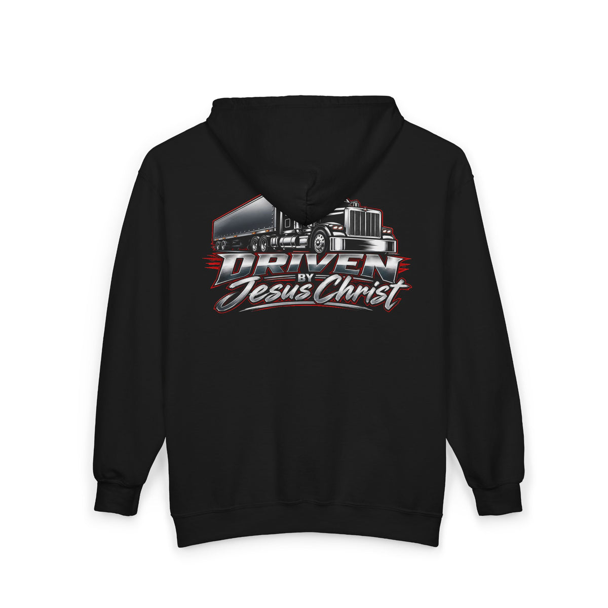 Driven by Jesus Christ Hoodie — Christian Trucker Full-Zip Sweatshirt