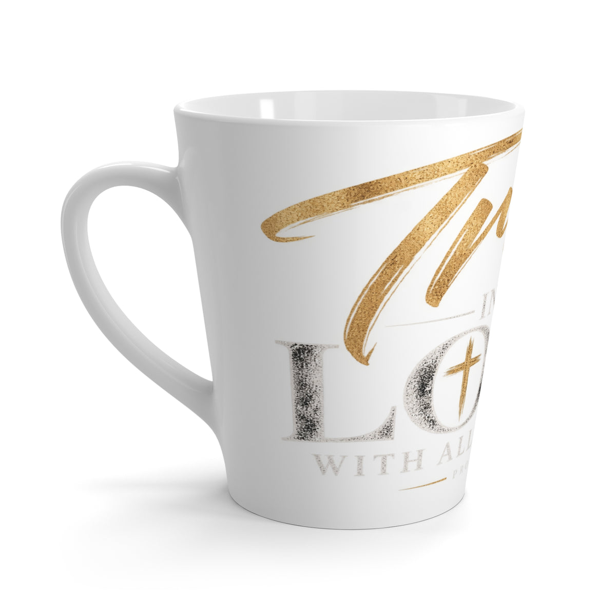 Faith Latte Mug — "Trust in the Lord" Inspirational Coffee Cup