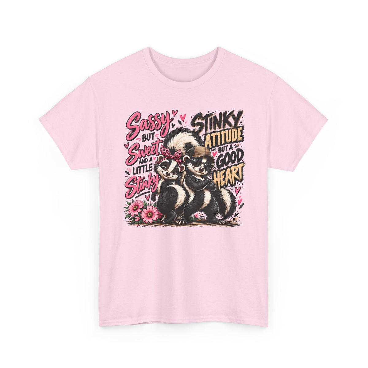Skunk Graphic Tee — "Sassy but Sweet, Little Stinker" Cute Skunk Shirt