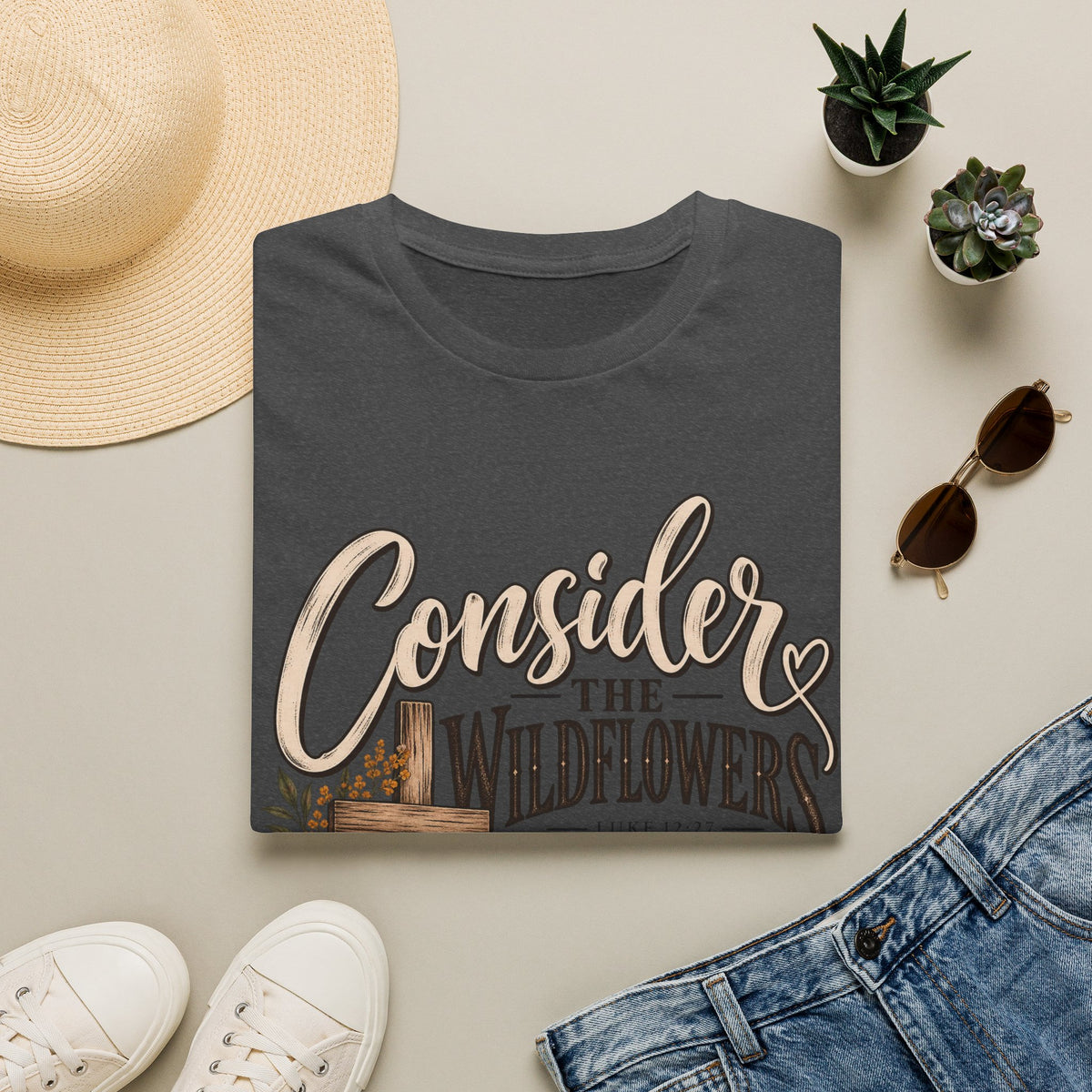Consider the Wildflowers T-Shirt — Vintage Floral Faith Graphic Tee