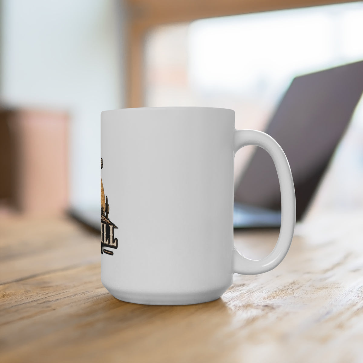 Be Still Psalm 46:10 Christian 15oz Coffee Mug — Cross & Desert Sunrise