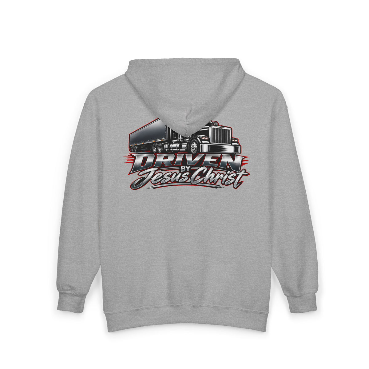Driven by Jesus Christ Hoodie — Christian Trucker Full-Zip Sweatshirt