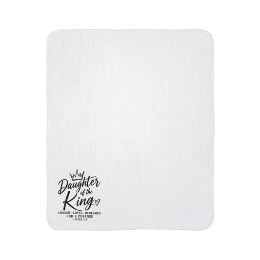 Daughter of the King Sherpa Blanket — Soft Cozy Christian Faith Throw