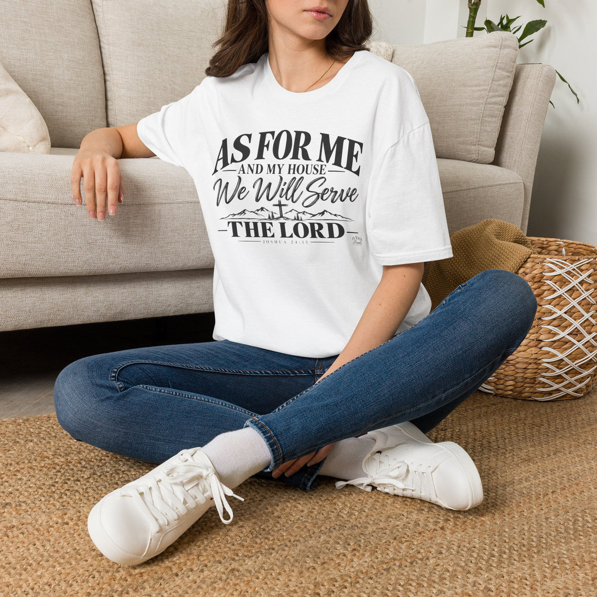 T-Shirt — "As for Me and My House We Will Serve the Lord" Christian Faith Tee
