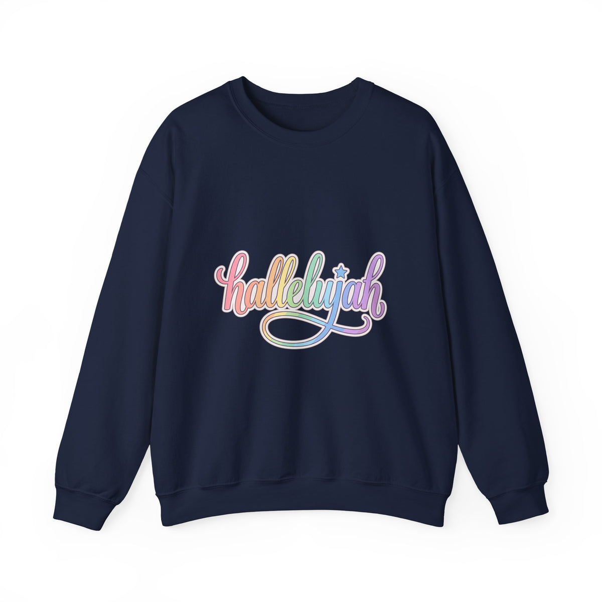 Hallelujah Script Rainbow Crewneck Sweatshirt | Everything Hallelujah